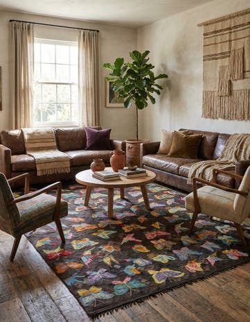 6' 7 x 10' Hand Woven Kilim Suzani Wool Rug