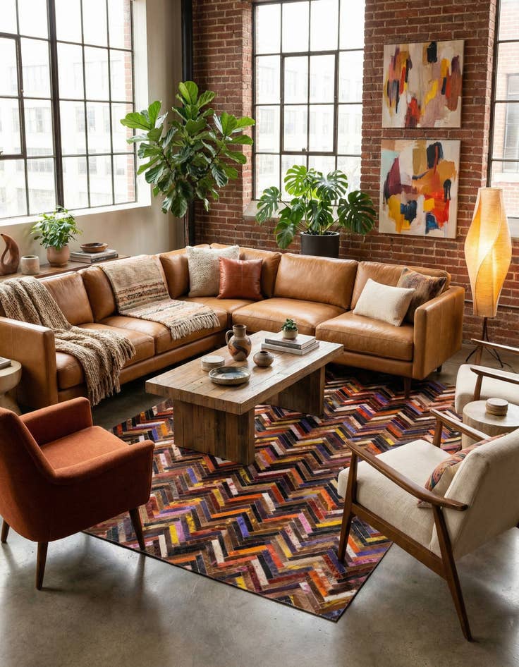 Detail image of 5' 5 x 7' 6 Cowhide Stocks Rug