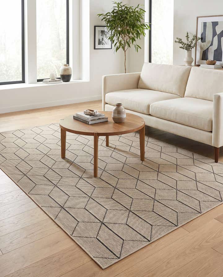 5' 3 x 8' Easy-Clean Lattice Indoor / Outdoor Rug