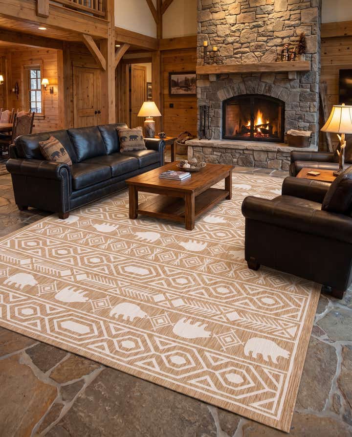10' x 14' Easy-Clean Southwestern Indoor / Outdoor Rug
