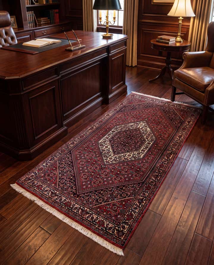 2' 4 x 4' 11 Bidjar With Silk Runner Rug