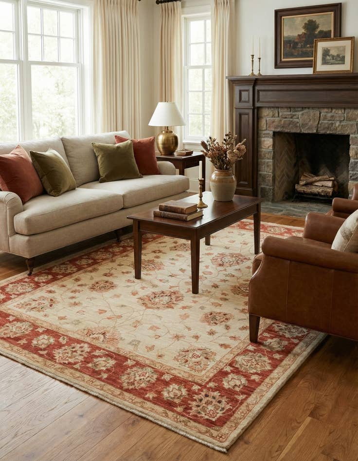 Detail image of 5' x 7' Hand Knotted Peshawar Ziegler Rug