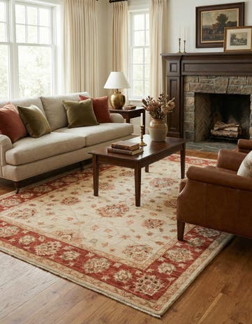 5' x 7' Hand Knotted Peshawar Ziegler Rug