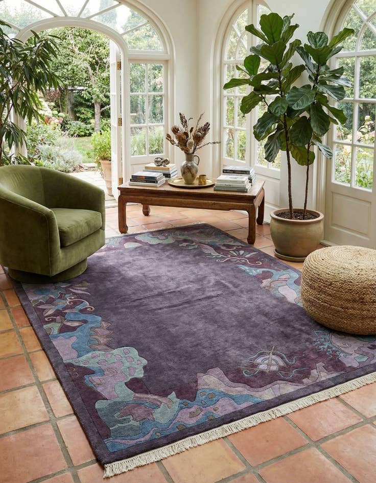 Detail image of  6' 9 x 8' 6  Hand Knotted Tibet Wool Rug