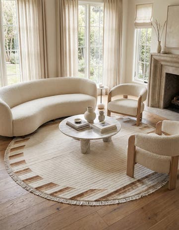 6' 7 x 6' 7 Hand Knotted Darya Wool Round Rug