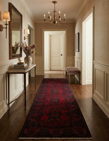 2' 7 x 9' 3 Hand Knotted Khal Mohammadi Wool Runner Rug