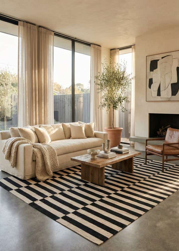 5' 7 x 7' 10 Hand Woven Kilim Modern Wool Rug