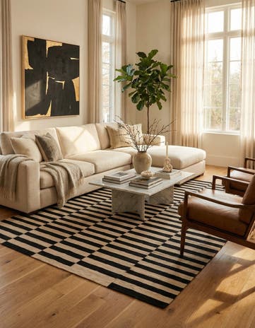 6' 8 x 9' 9 Hand Woven Kilim Modern Wool Rug