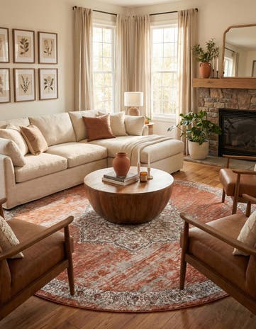 Salmon Pink Nyla Round Rug