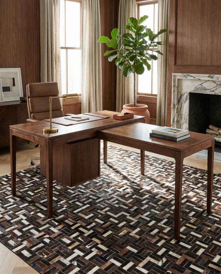 Detail image of 5' x 8' Cowhide Leather Rug