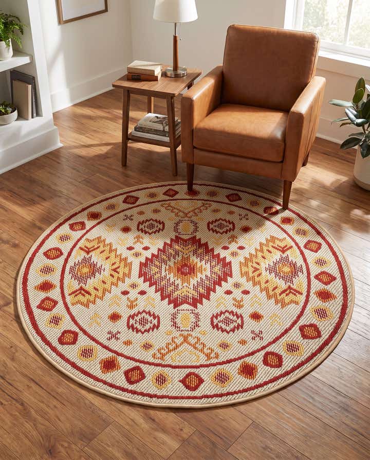 125cm x 125cm Leicht zu reinigen Baja Innen- / Aussenbereich Rund Teppich
