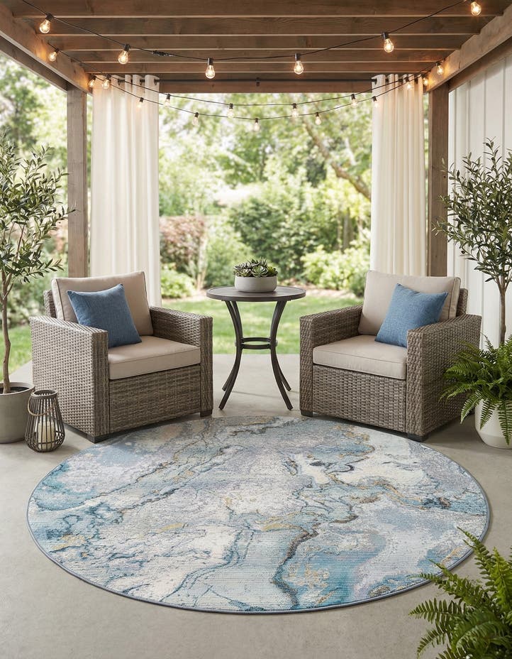 5' 3 x 5' 3 Easy-Clean Modern Indoor / Outdoor...