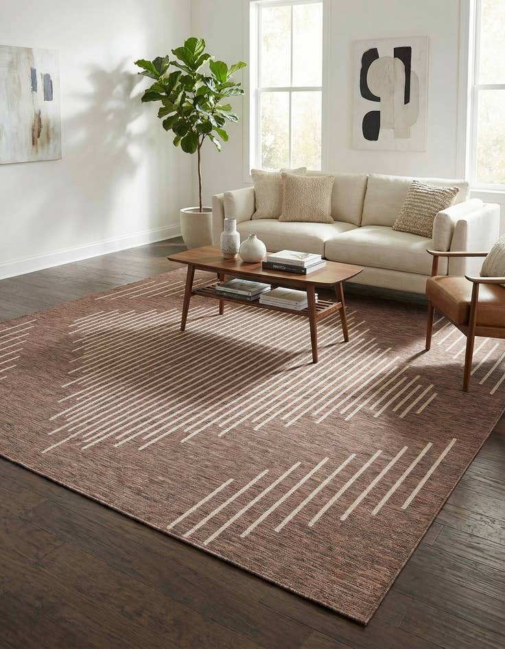Detail image of 10' 8 x 10' 8 Easy-Clean Modern Indoor / Outdoor Square Rug