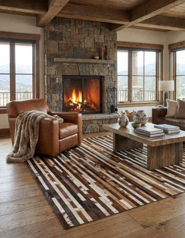 5' x 8' Cowhide Leather Rug