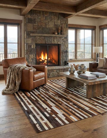 5' x 8' Cowhide Leather Rug