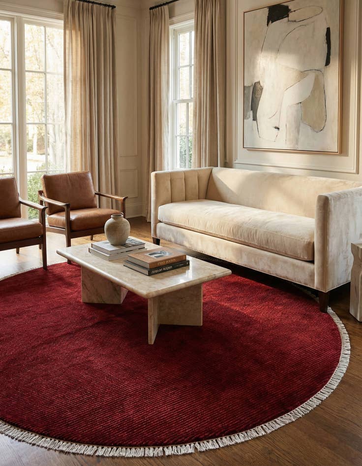 Detail image of 6' 6 x 6' 6  Hand Knotted Darya Wool Round Rug