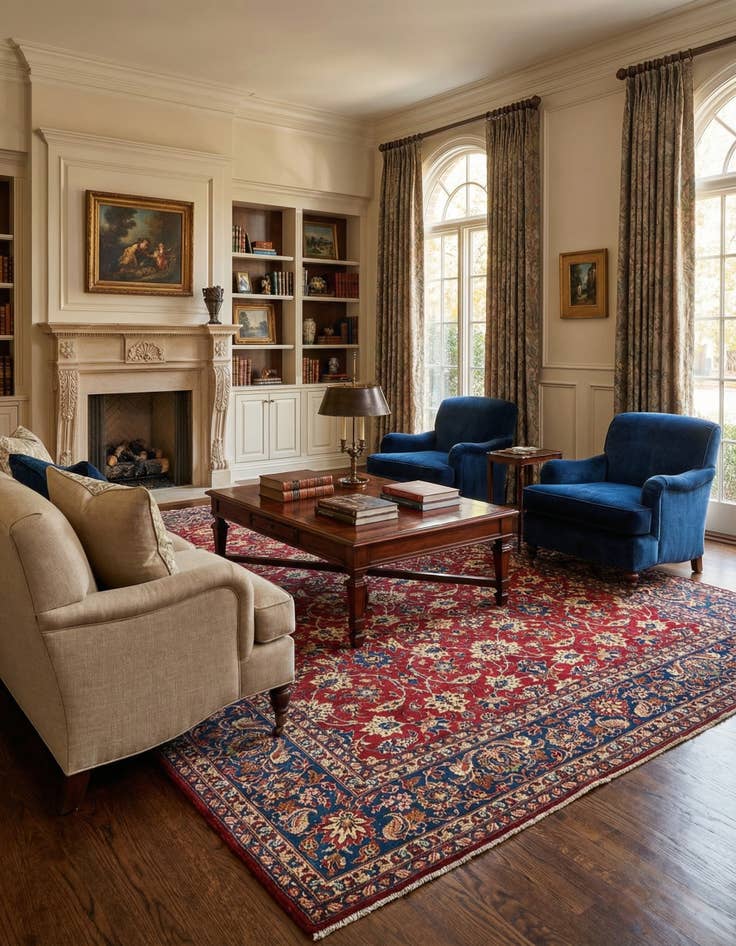 Detail image of  7' 10 x 11' 1 Sarouk Wool Rug