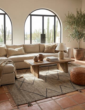 6' 7 x 9' 2 Hand Knotted Moroccan Wool Rug