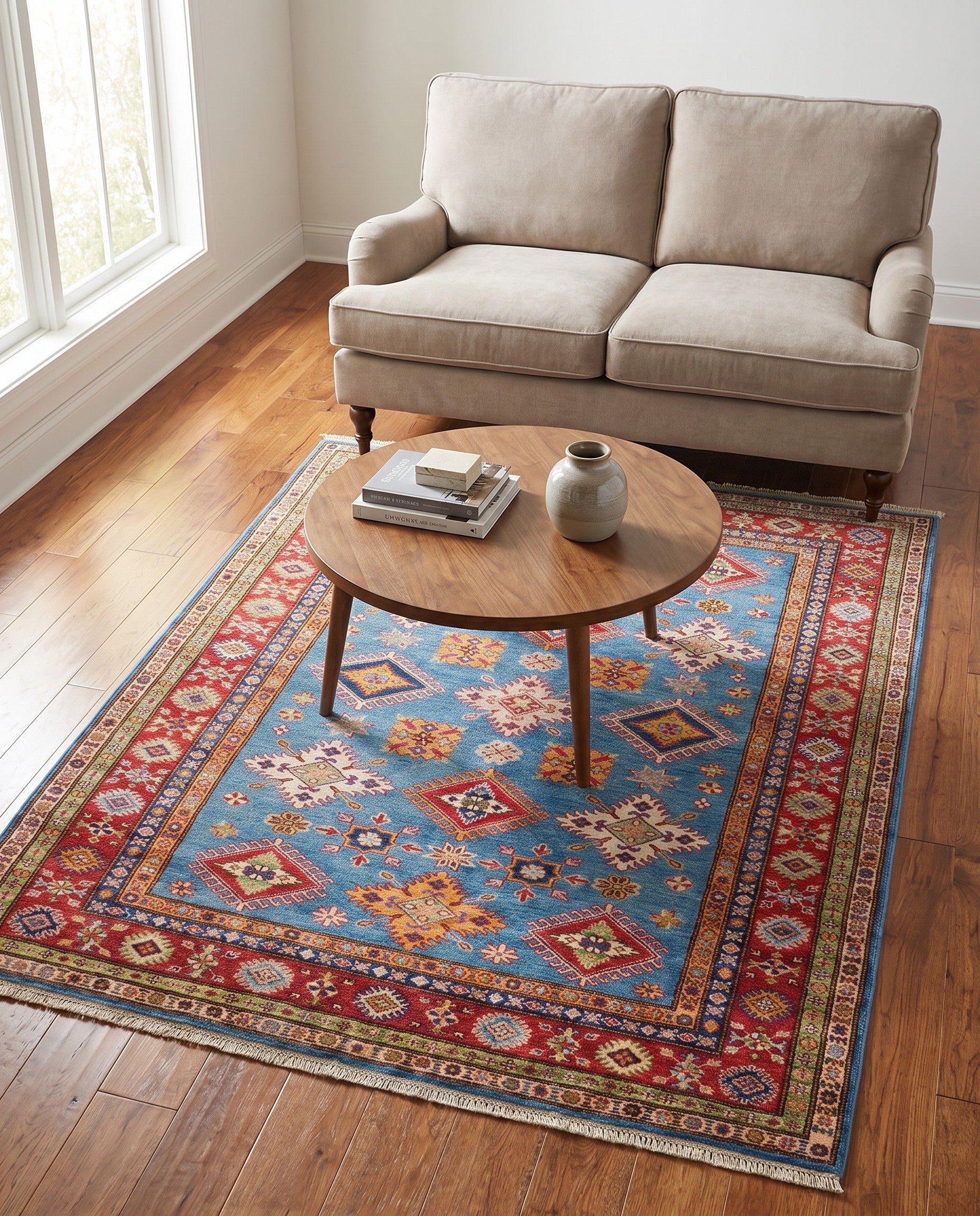 5' 1 x 7' 2 Hand Knotted Kazak Rug