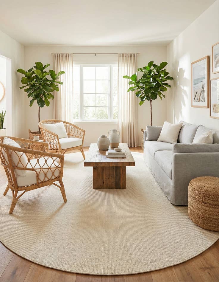 Detail image of 10' x 10' Easy-Clean Jill Zarin Palm Springs Indoor / Outdoor Round Rug