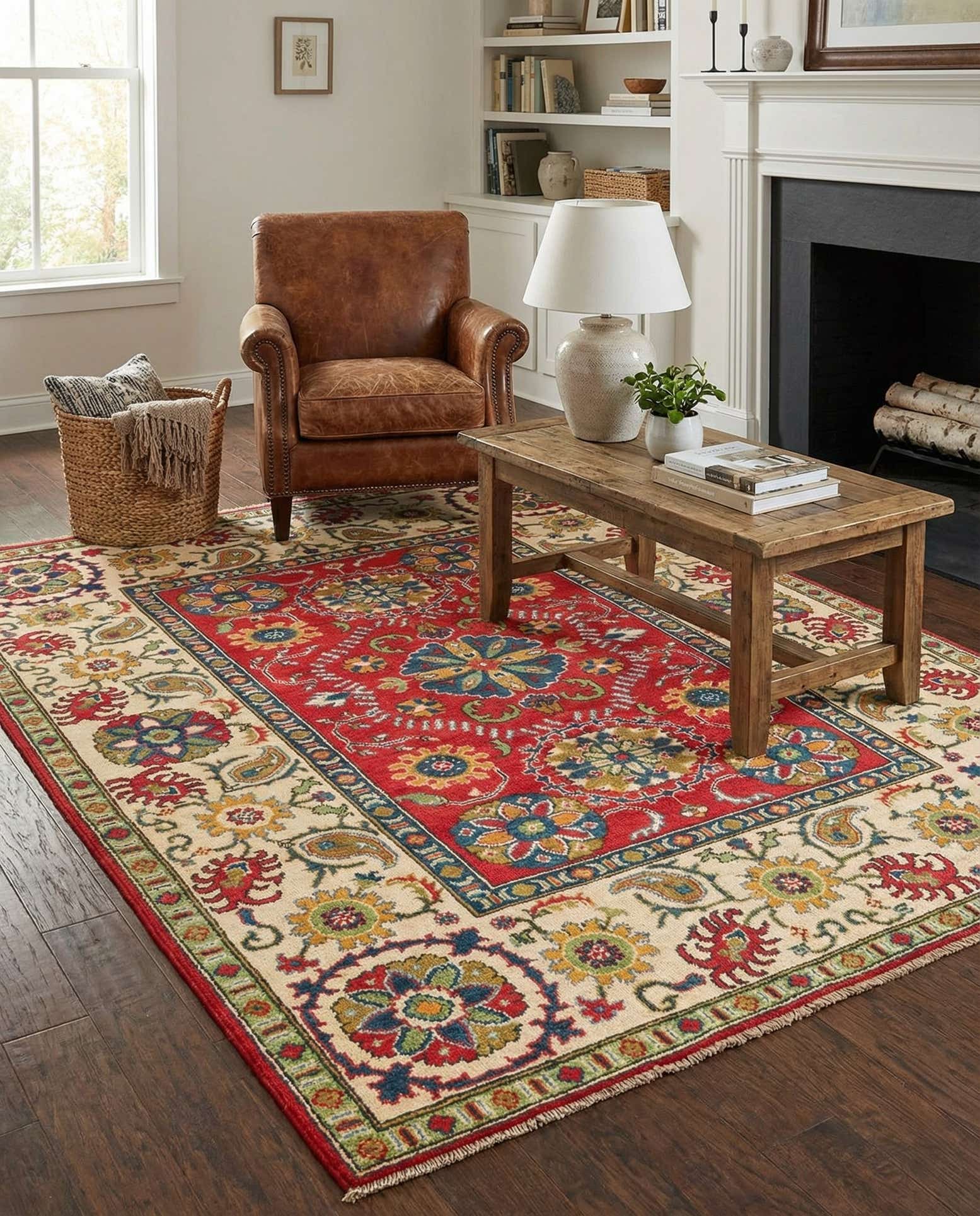 4' 10 x 6' 7 Hand Knotted Kazak Rug