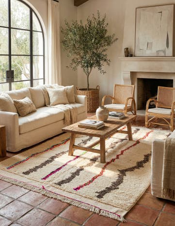 4' 9 x 7' Hand Knotted Moroccan Wool Rug