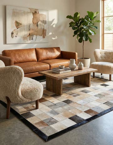 5' x 7' 10 Cowhide - Patchwork Rug