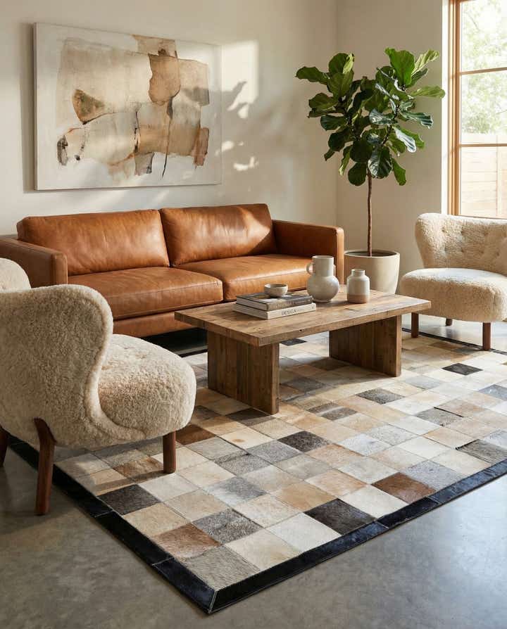5' x 7' 10 Cowhide - Patchwork Rug