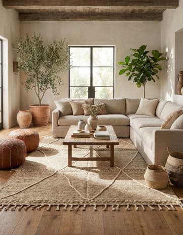 6' 4 x 9' 10 Hand Knotted Moroccan Wool Rug