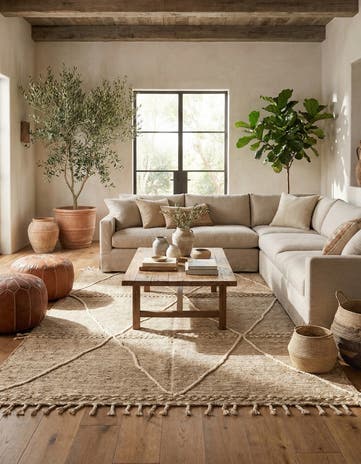 6' 4 x 9' 10 Hand Knotted Moroccan Wool Rug