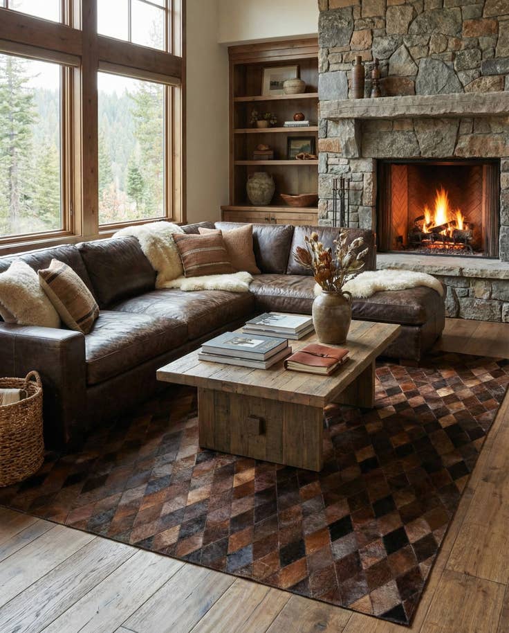 Detail image of 5' 7 x 7' 11 Cowhide Stocks Rug