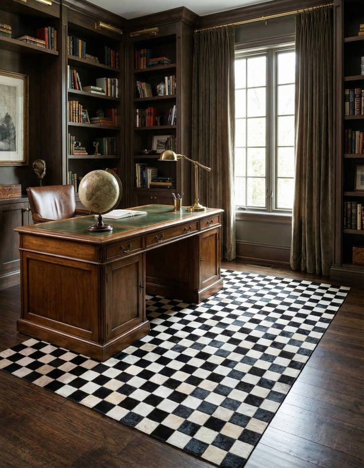 Detail image of  5' x 8' Cowhide Leather Rug