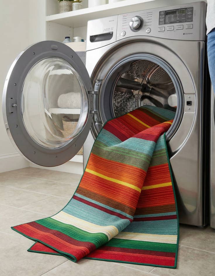 Detail image of 2' x 6'  Washable Modern Indoor / Outdoor Runner Rug