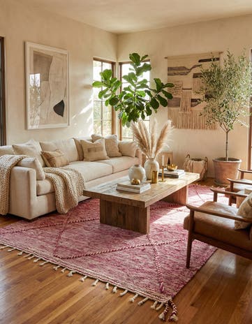 6' 2 x 10' 4 Hand Knotted Moroccan Wool Rug