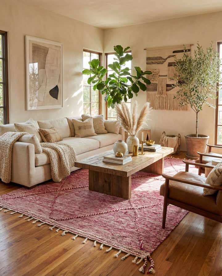 6' 2 x 10' 4 Hand Knotted Moroccan Wool Rug