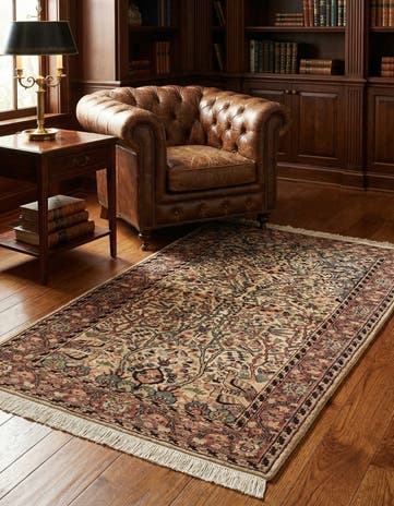 3' 2 x 5' 3 Hand Knotted Kashmir Oriental Rug