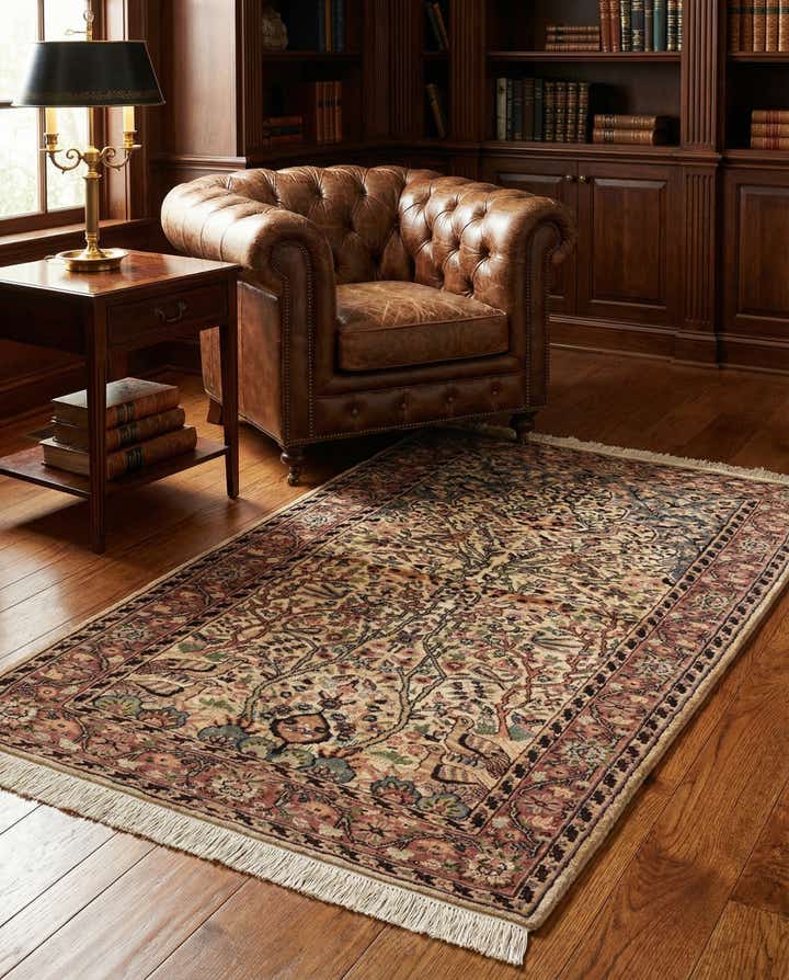 3' 2 x 5' 3 Hand Knotted Kashmir Oriental Rug