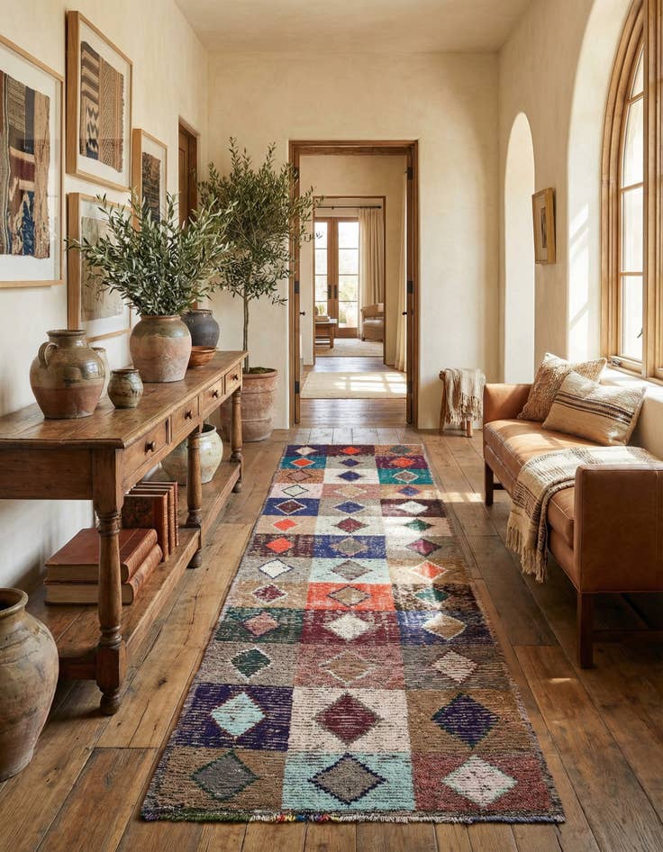 Detail image of  4' 4 x 15' 3  Hand Knotted Moroccan Wool Runner Rug