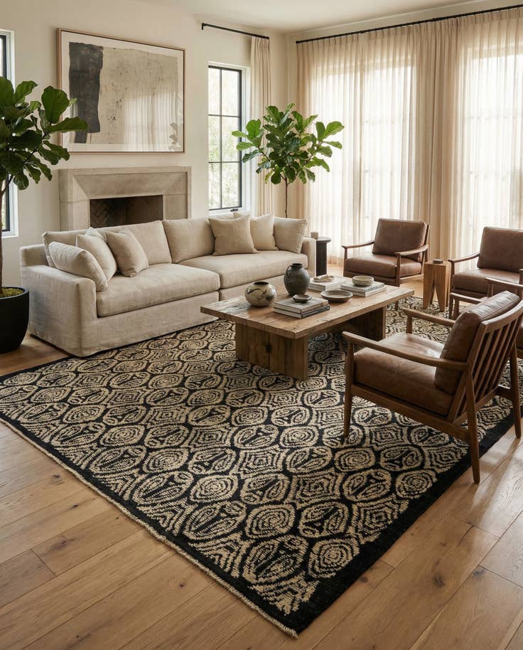 Detail image of 9' 2 x 12' 6 Hand Knotted Darya Wool Rug