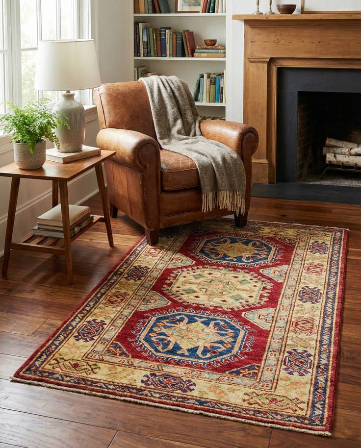 Detail image of 2' 9 x 4' Hand Knotted Kazak Rug