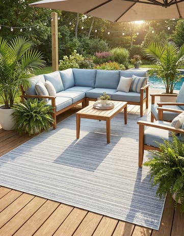 10' x 14' Easy-Clean Ribbon Indoor / Outdoor Rug