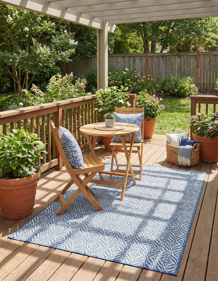 Detail image of 4' x 6'  Washable Trellis Indoor / Outdoor Rug