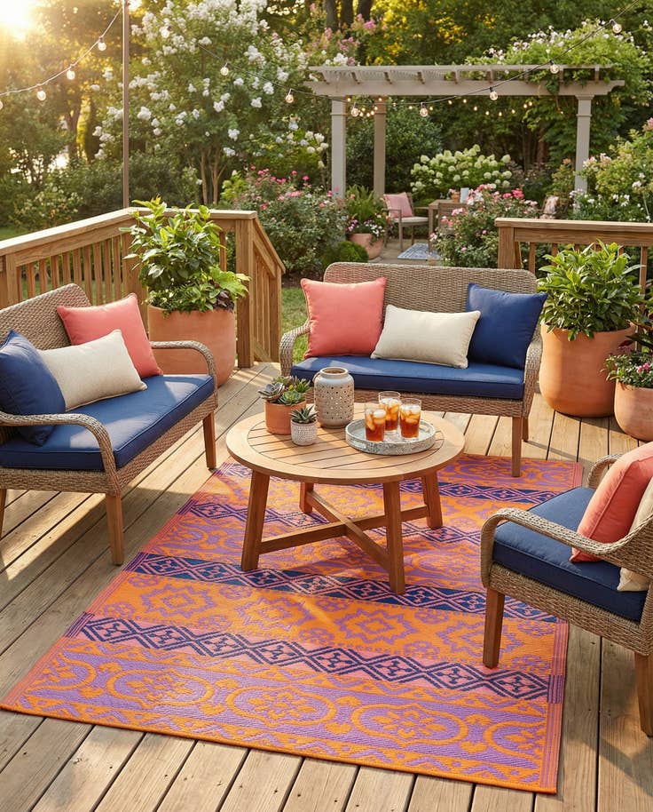 Detail image of 4' x 6' Easy-Clean Vista Breeze Indoor / Outdoor Rug