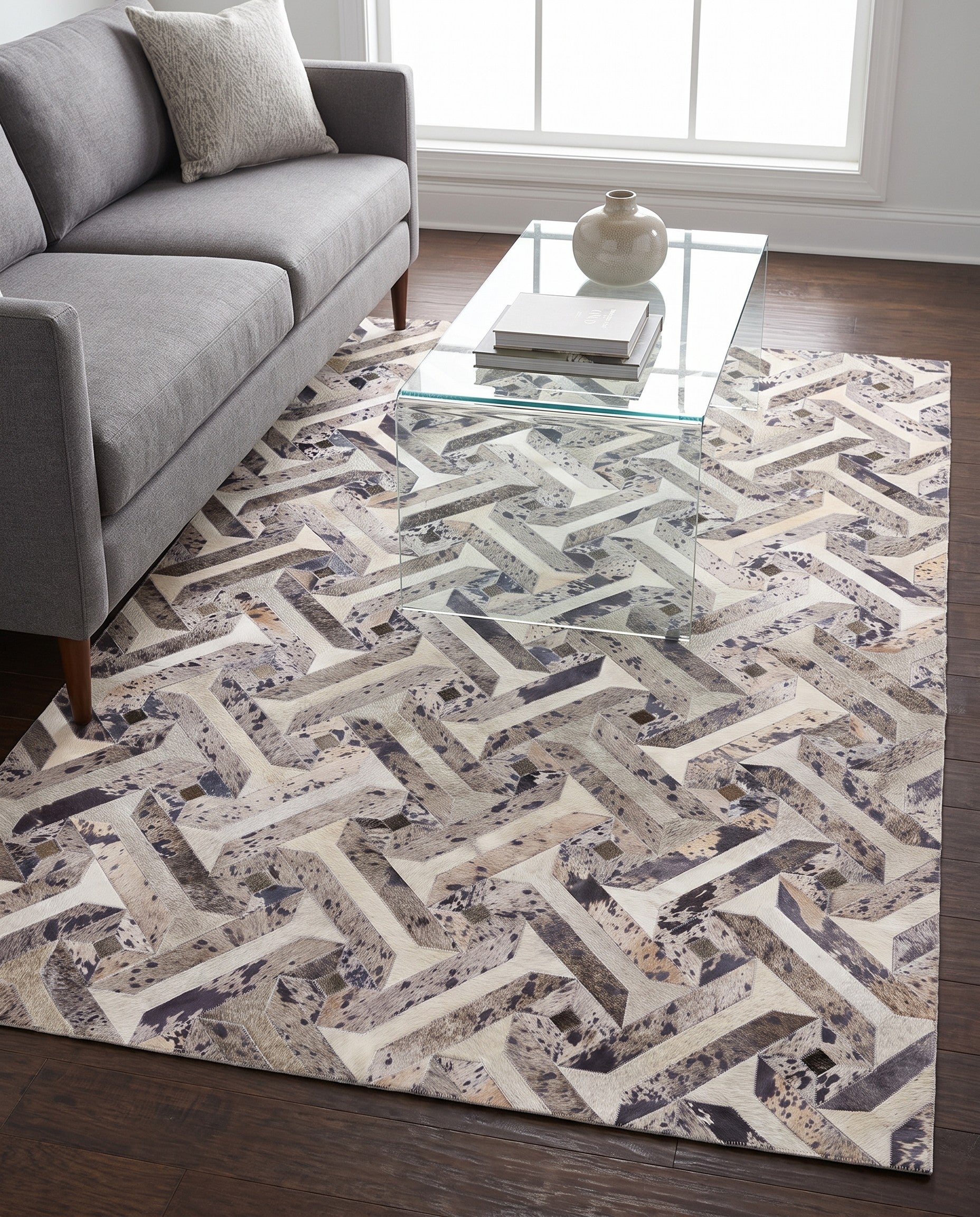 5' 2 x 8' 1 Cowhide Stocks Rug