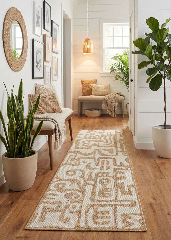 2' x 6' Easy-Clean Modern Indoor / Outdoor Runner Rug