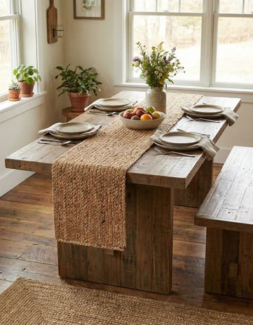 1' 2 x 4' 1 Handmade Braided Jute Table Runner Rug