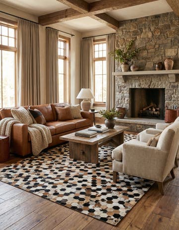 5' 1 x 7' 11 Cowhide - Patchwork Rug