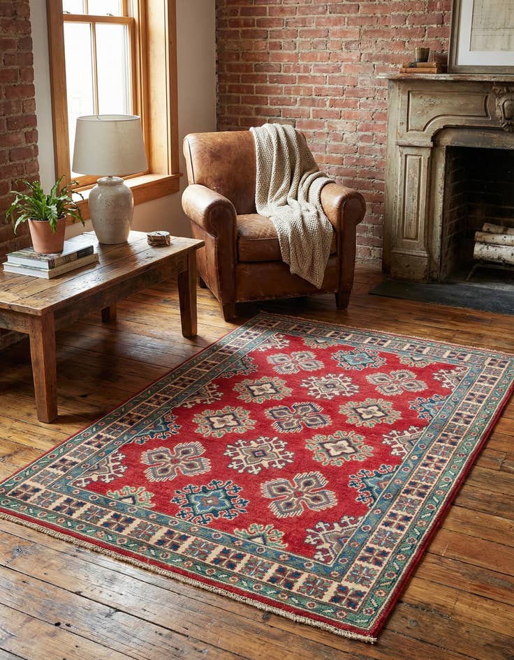 Detail image of 3' 5 x 5' 2  Hand Knotted Kazak Rug