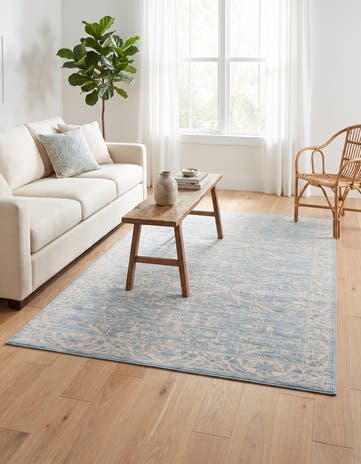 4' 10 x 8' Aqua Rug