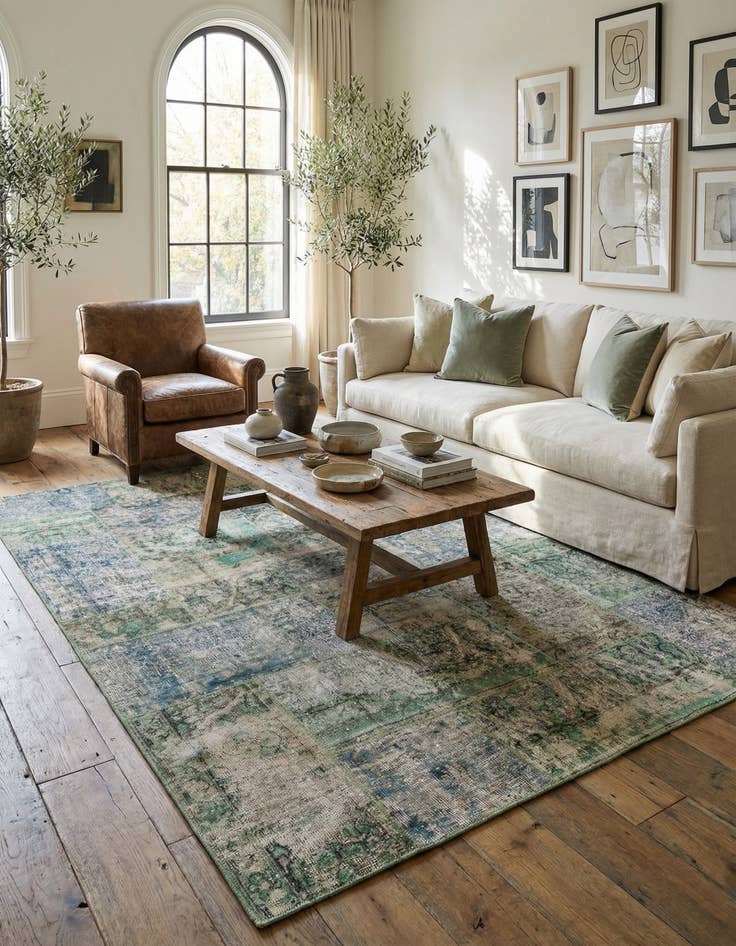 Detail image of  5' 8 x 7' 11  Hand Knotted Ultra Vintage Persian Wool Rug